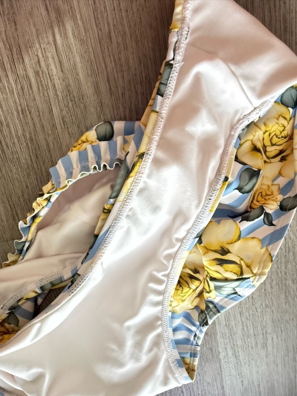 hutch siggi blue & yellow floral stripe high waist bikini swimwear set small NEW - Picture 7 of 7